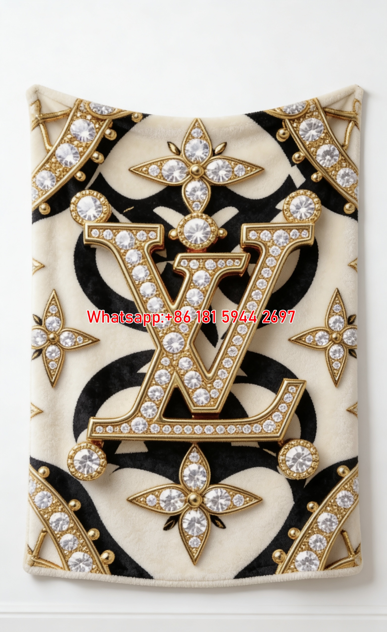 LV Diamond Logo Blanket Crystal Monogram Throw IMG_3613